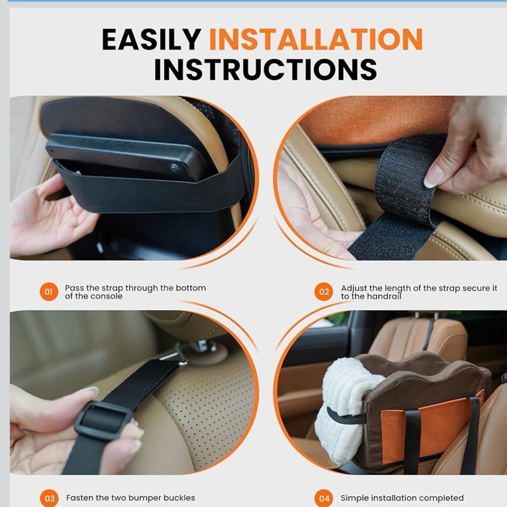 NWT Center Console Dog Car Seat for Small Dogs (up to 13.5 pounds)with Fleece - Picture 2 of 9